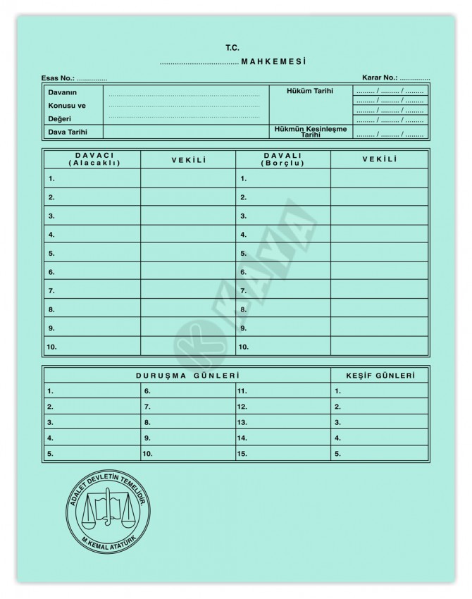 İthal Dava Mahkeme İcra Dosyası - Yeşil 1. Kalite (Avukat Dosyası) İthal Dava Mahkeme İcra Dosyası - Yeşil 1. Kalite (Avukat Dosyası)